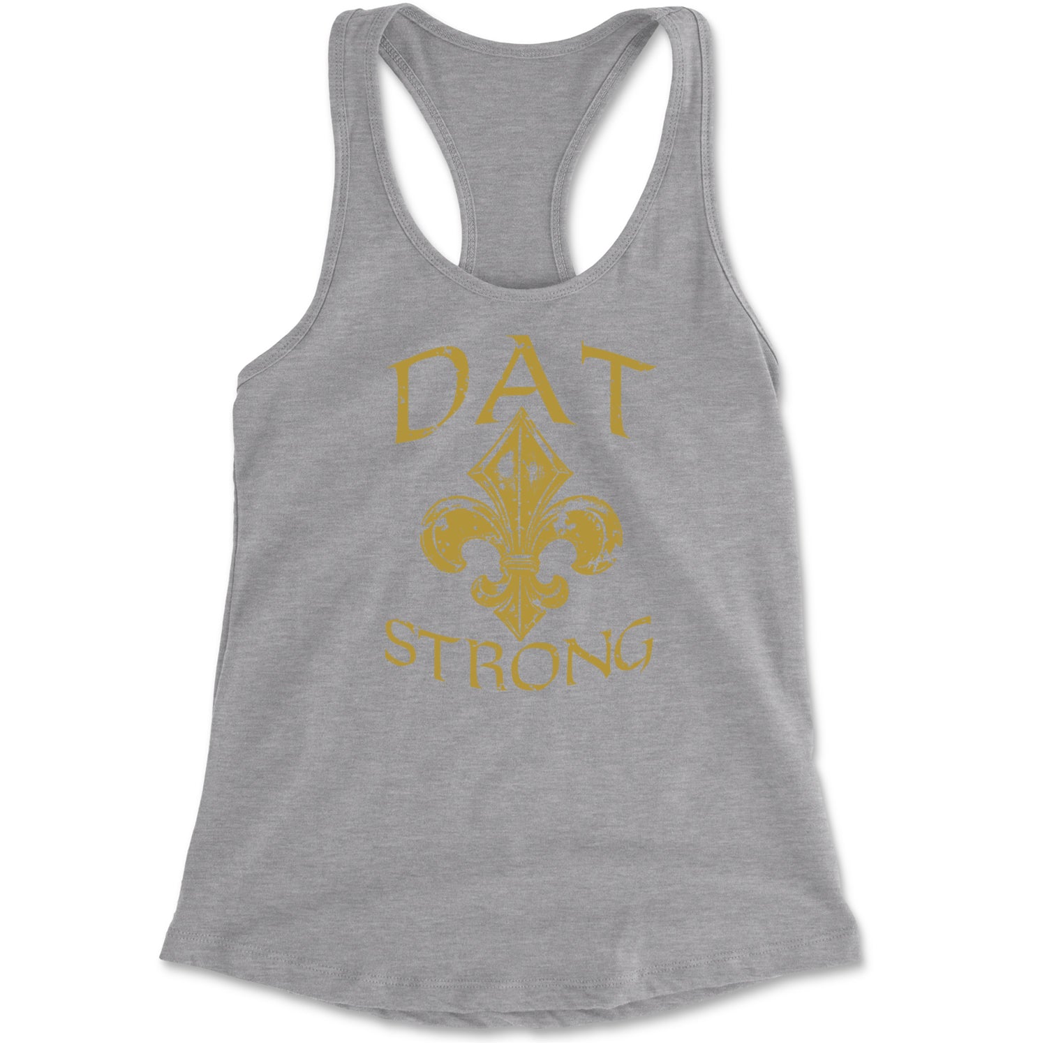 Dat Strong New Orleans   Racerback Tank Top for Women Heather Grey