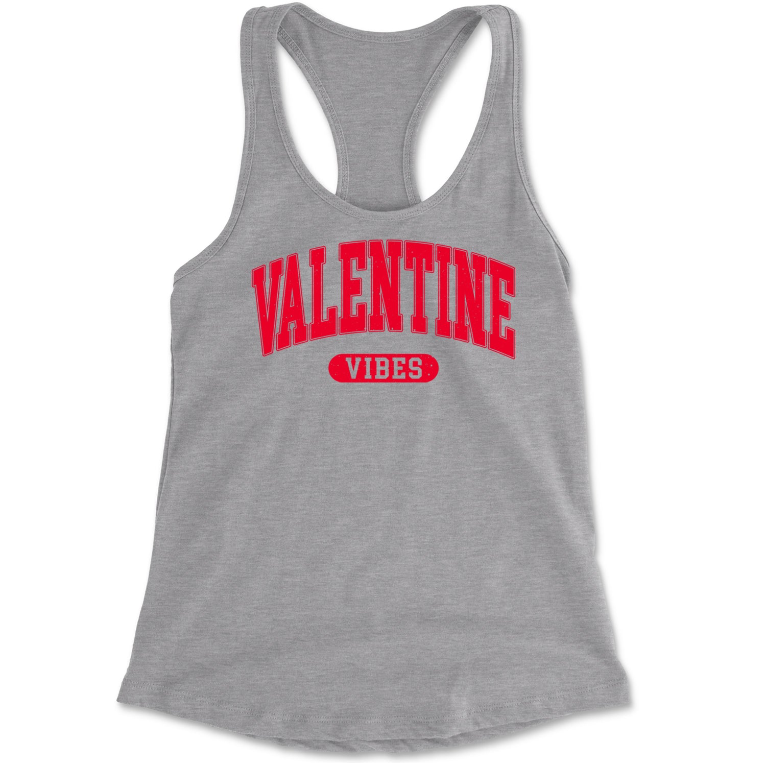 Valentines Vibes Racerback Tank Top for Women Heather Grey