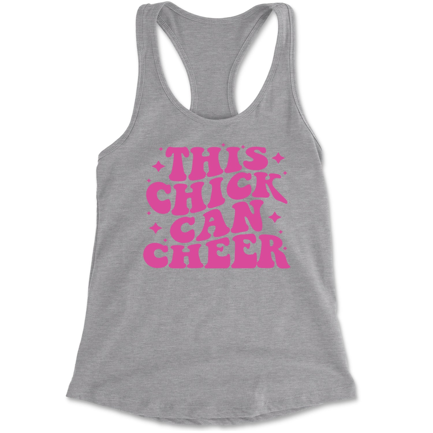 This Chick Can Cheer Racerback Tank Top for Women Black