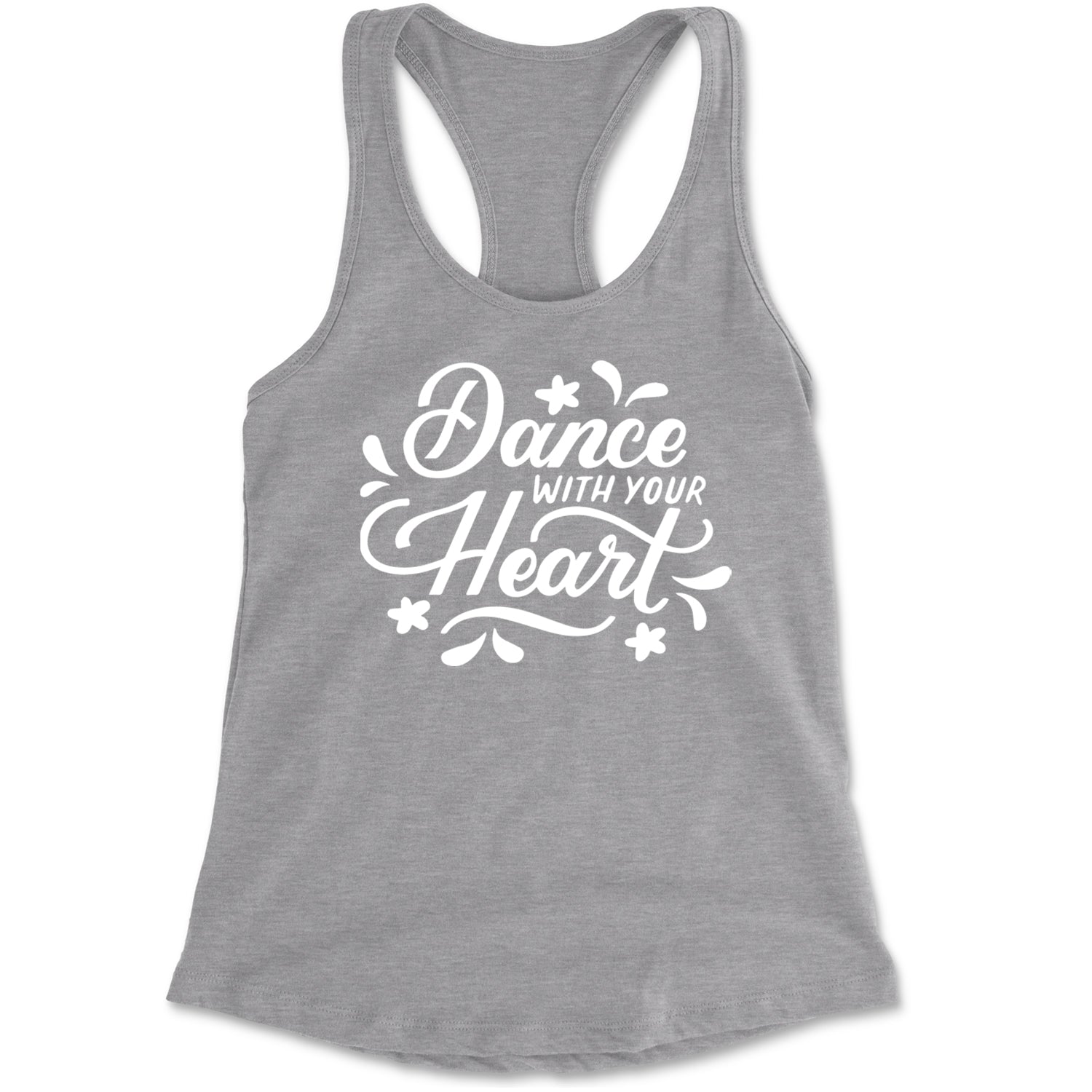 Dance With Your Heart Racerback Tank Top for Women Black