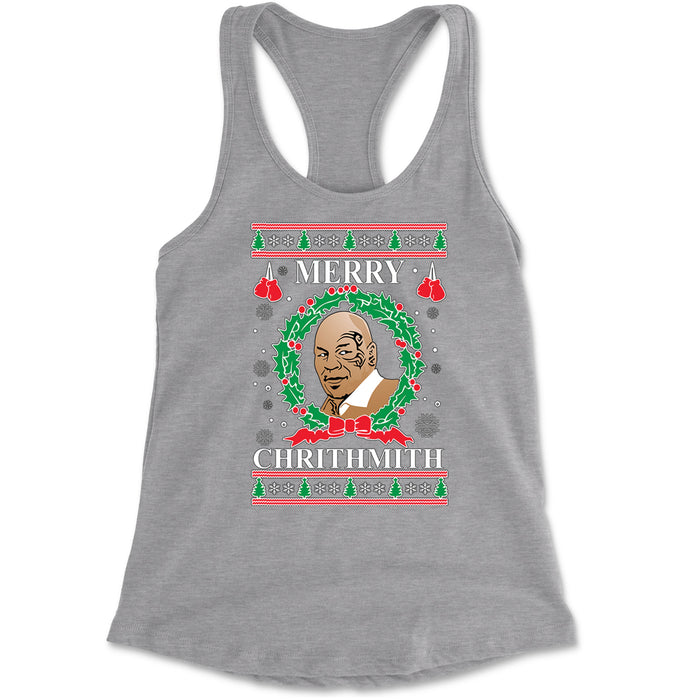 Merry Chrithmith Ugly Christmas Racerback Tank Top for Women