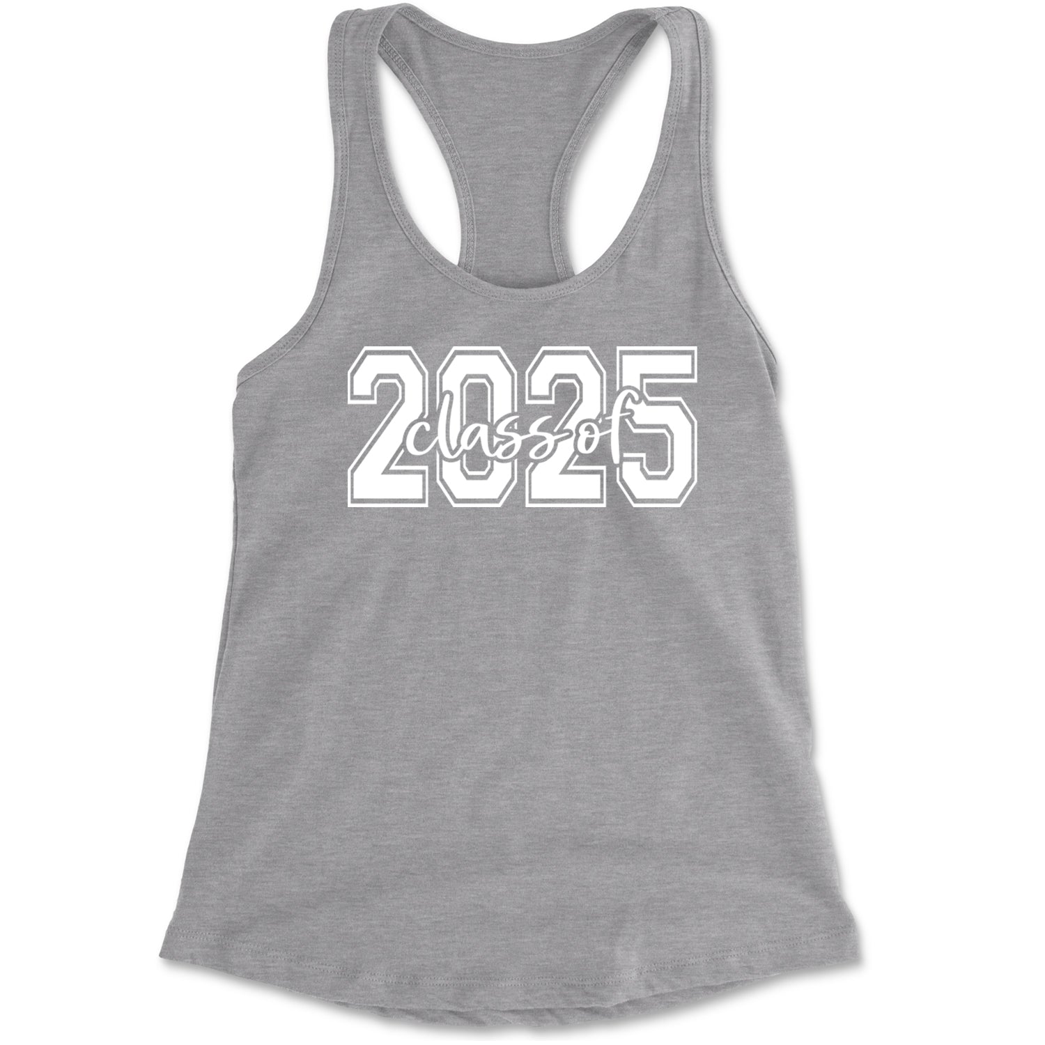 Class Of 2025 Graduation Racerback Tank Top for Women Heather Grey