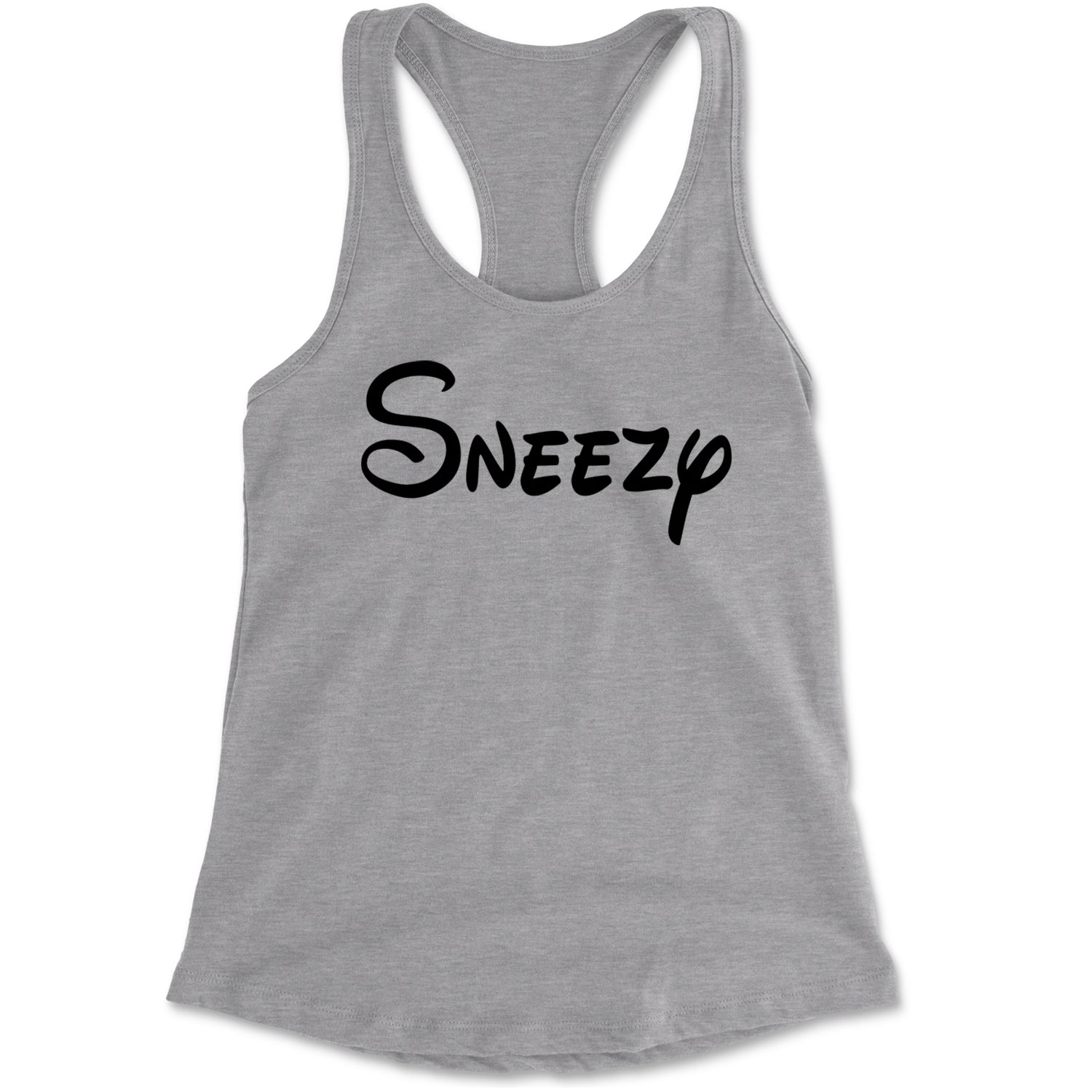 Sneezy - 7 Dwarfs Costume Racerback Tank Top for Women Heather Grey