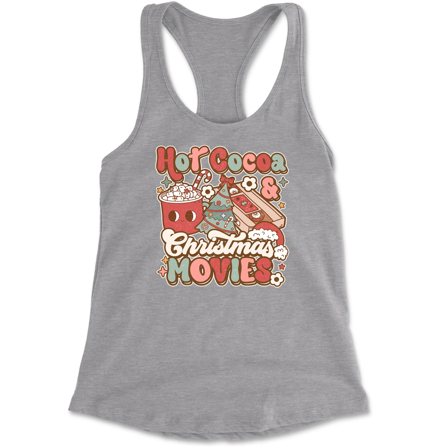 Hot Cocoa And Christmas Movies Holiday Racerback Tank Top for Women Black