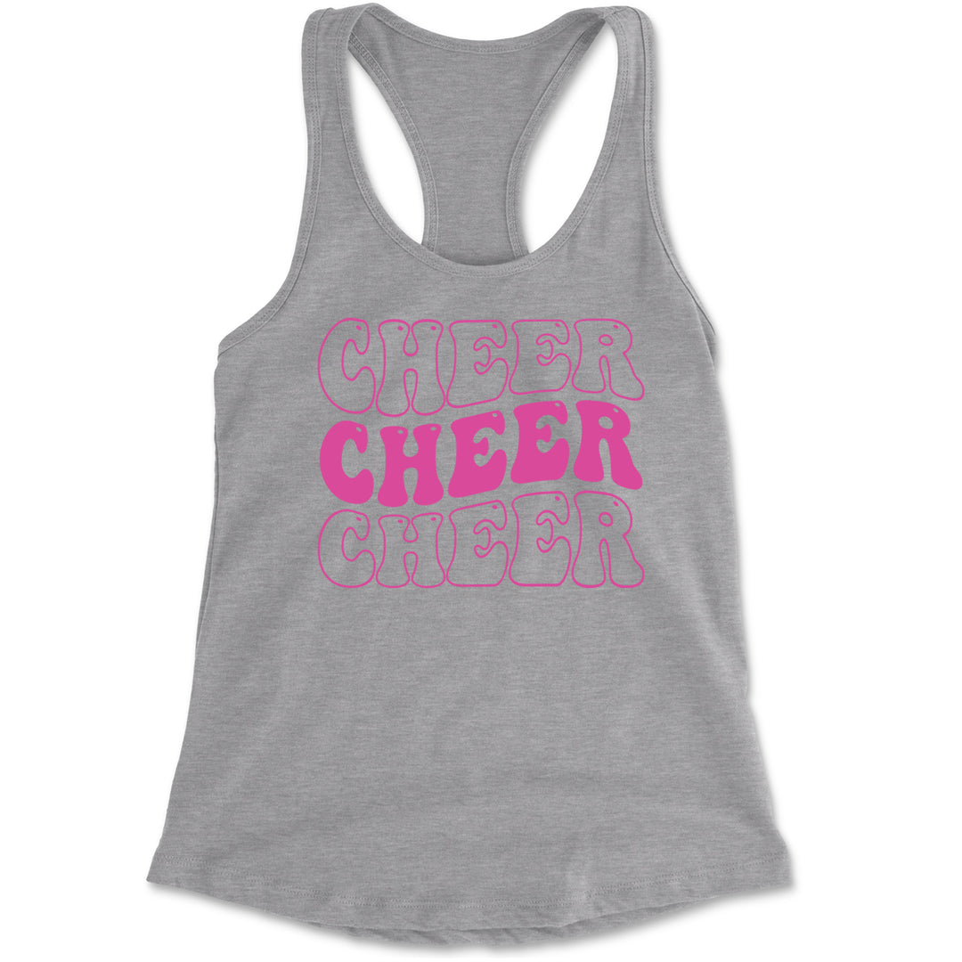 Cheer Cheer Cheer Racerback Tank Top for Women Heather Grey