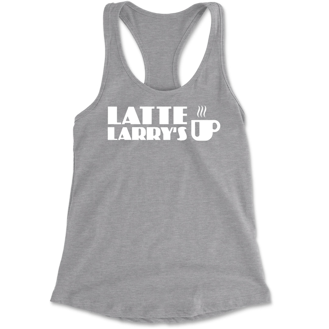 Latte Larry's Enthusiastic Coffee Racerback Tank Top for Women Heather Grey