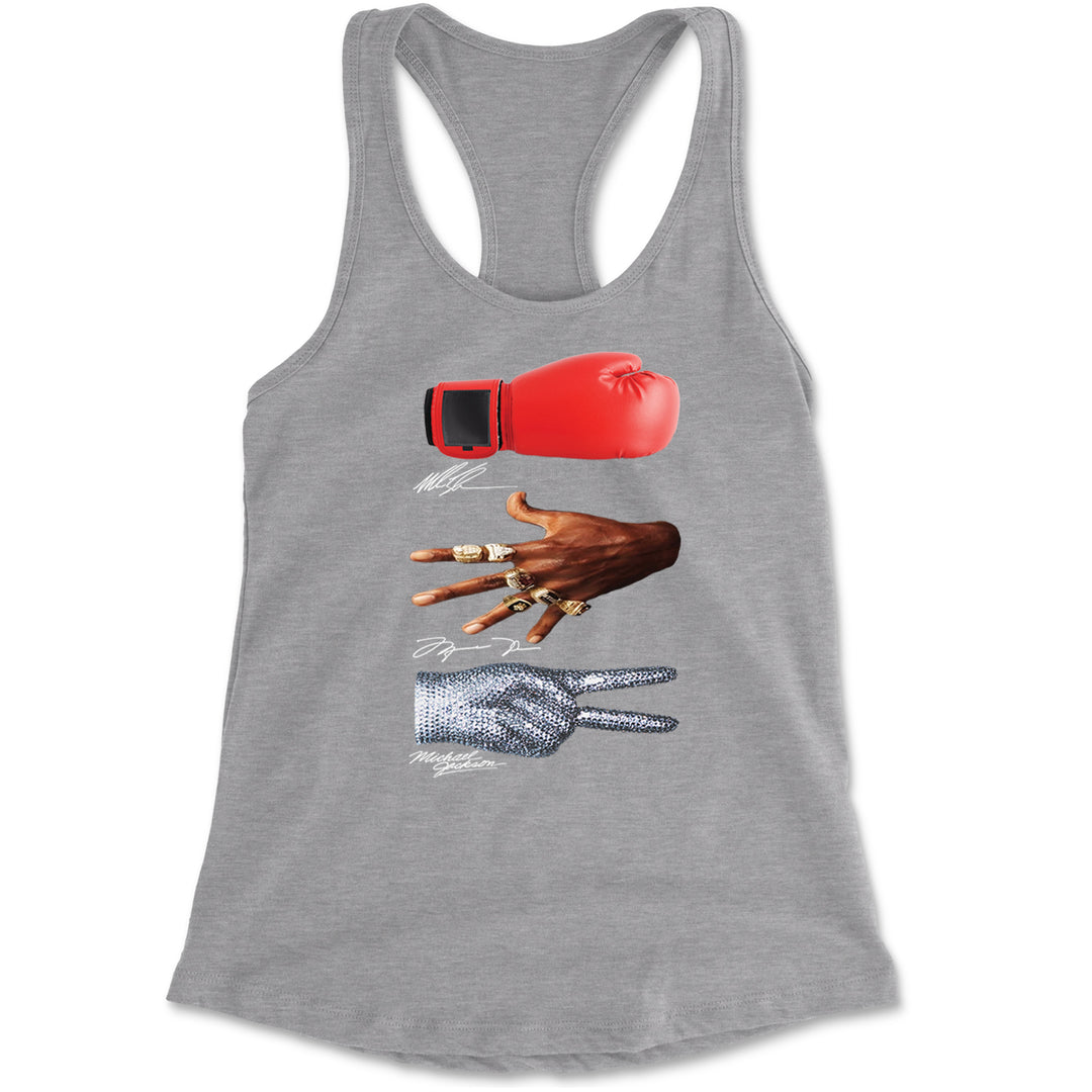 Tyson Jordan Jackson Iconic Michaels Racerback Tank Top for Women Heather Grey
