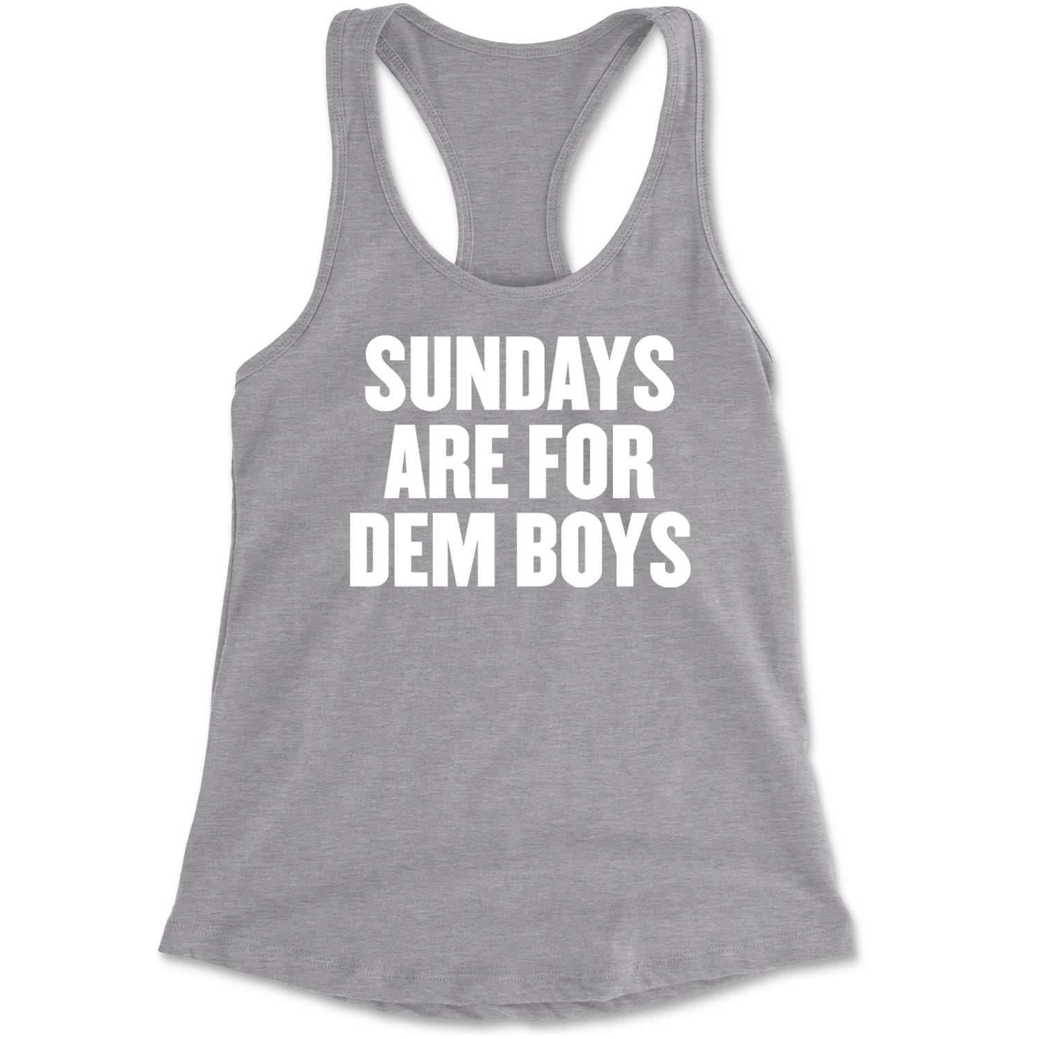 Sundays Are For Dem Boys Racerback Tank Top for Women Heather Grey