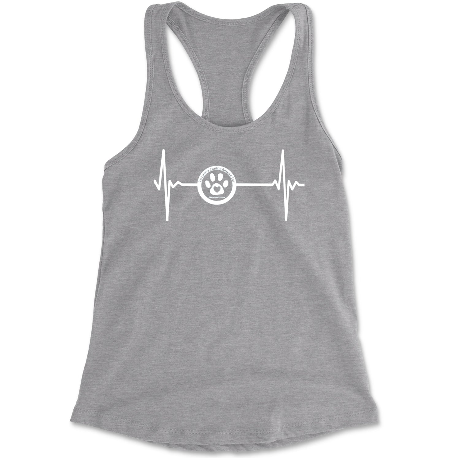 TLC Rescue Heartbeat Racerback Tank Top for Women Black