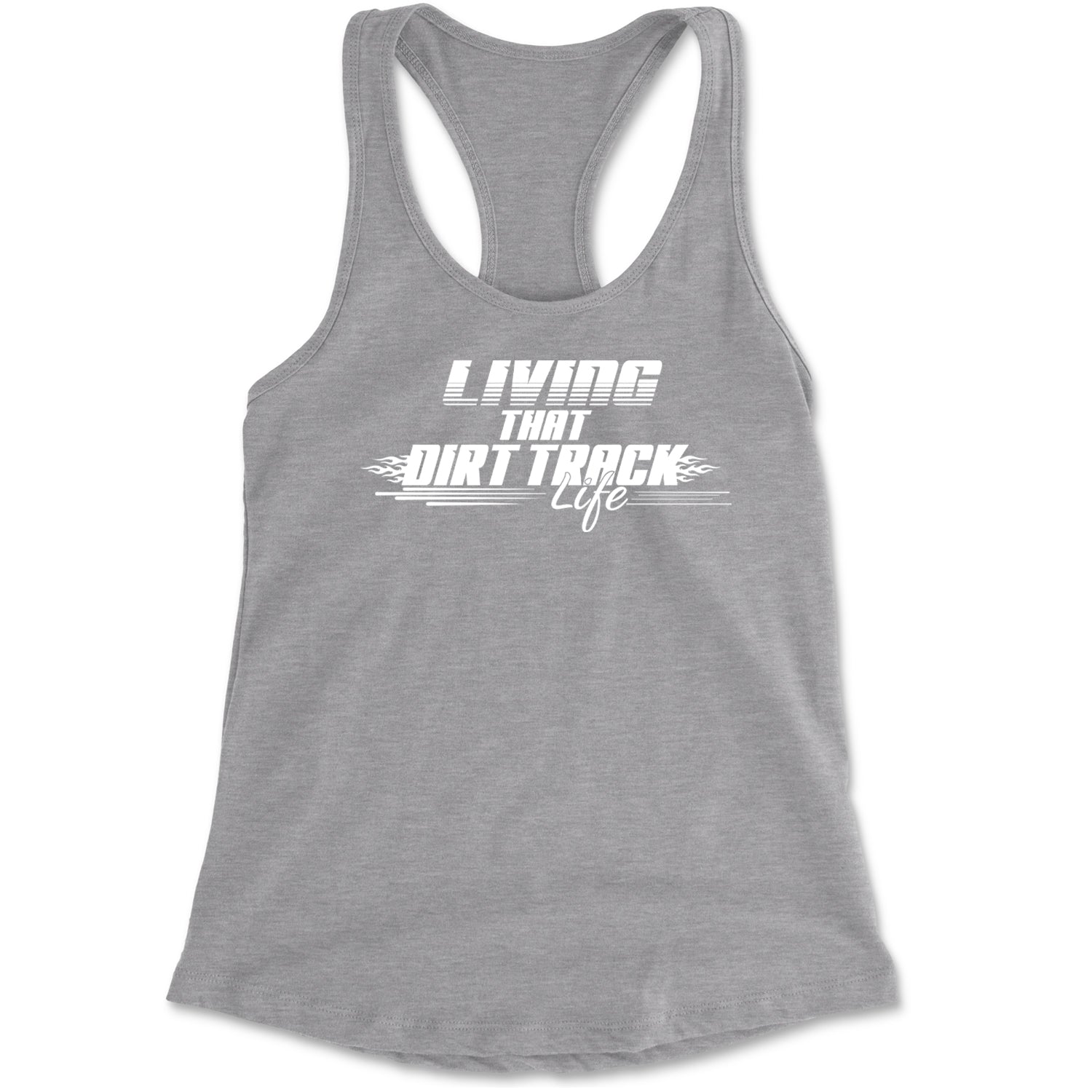 Living That Dirt Track Life Racerback Tank Top for Women Black