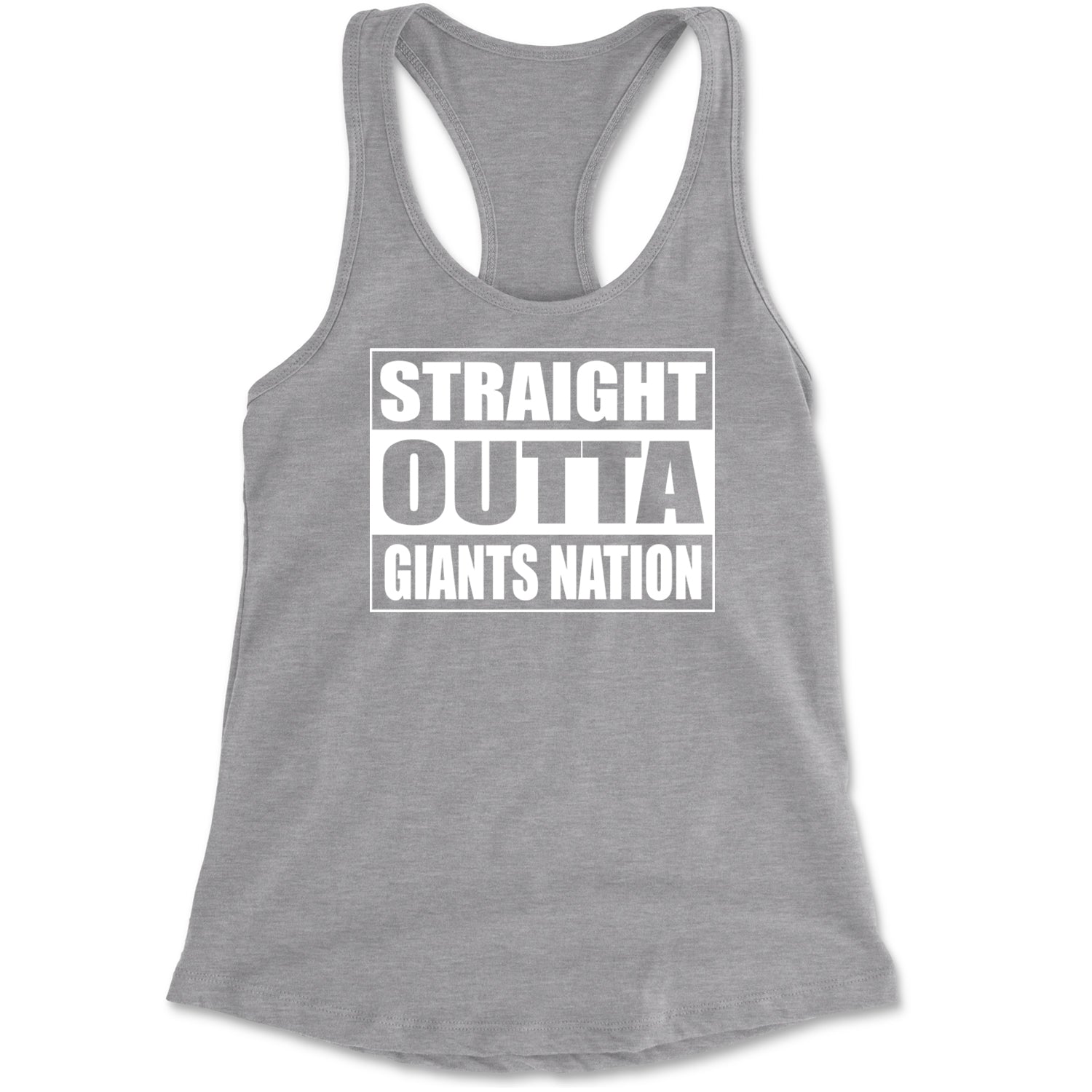 Straight Outta Giants Nation   Racerback Tank Top for Women Heather Grey