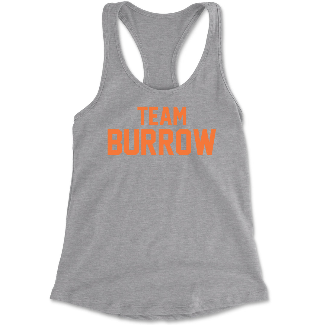 Team Burrow Cincinnati Racerback Tank Top for Women Heather Grey