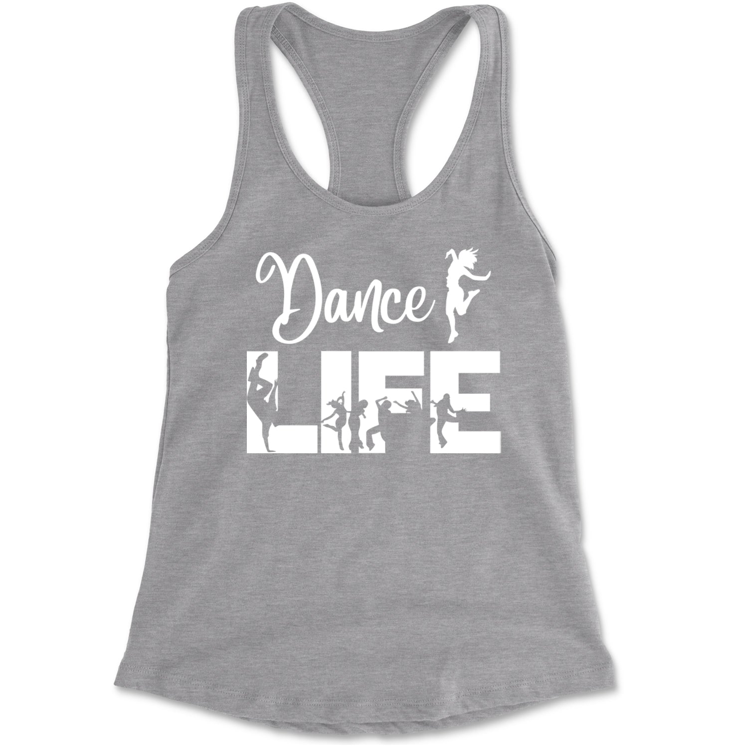 Dance Life Silhouette Dancers Racerback Tank Top for Women Black