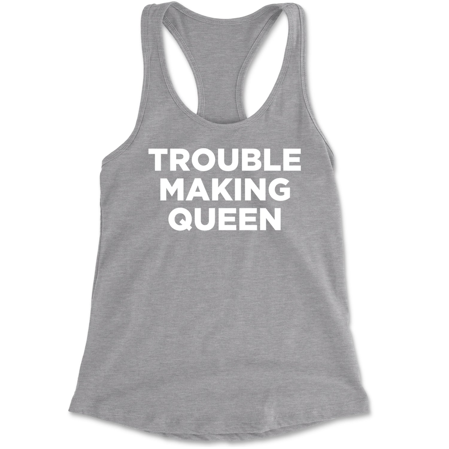 Trouble Making Queen Material Girl Celebration Racerback Tank Top for Women Black