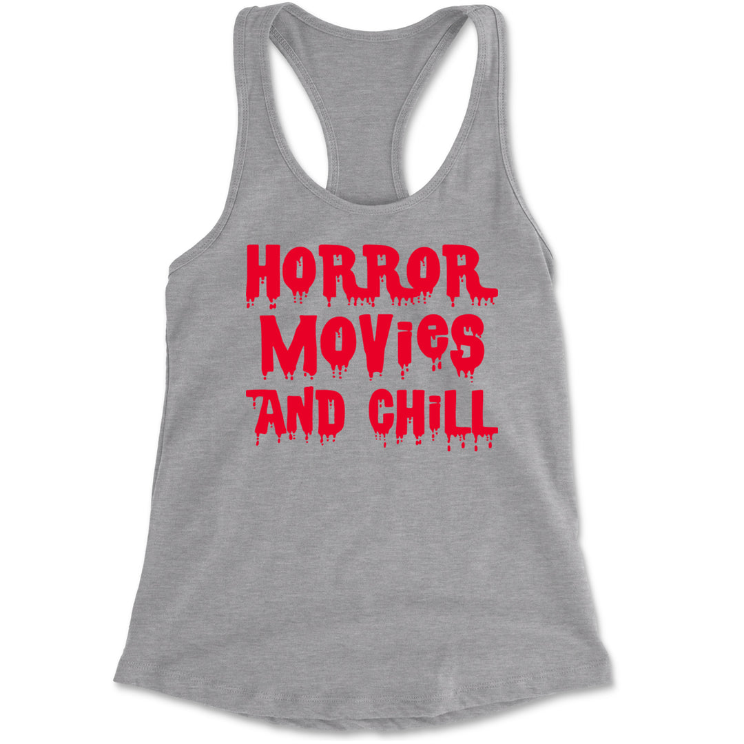 Horror Movies and Chill Racerback Tank Top for Women Heather Grey