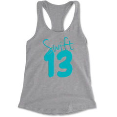 13 Swift 13 Lucky Number Era TTPD Racerback Tank Top for Women Heather Grey