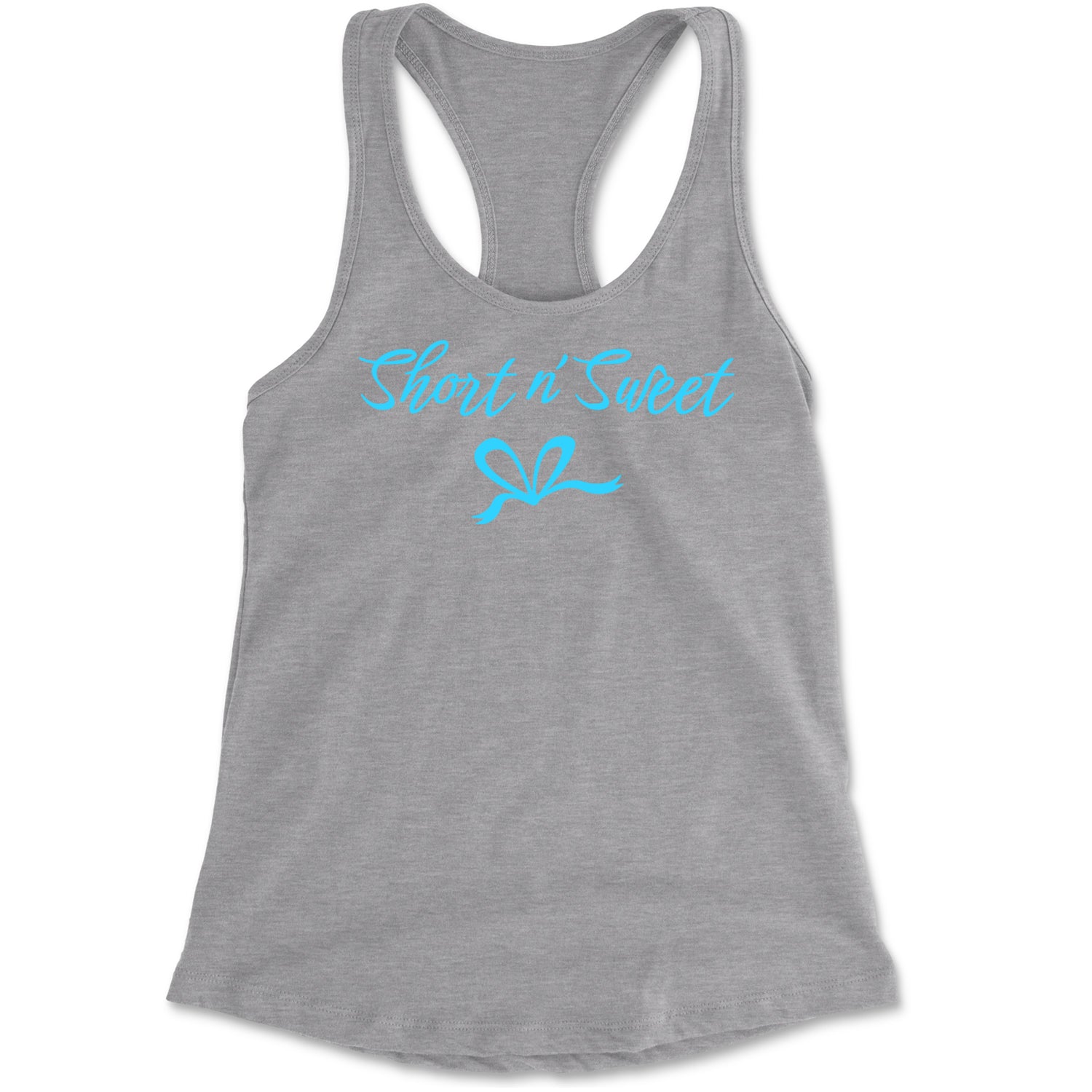 Bow Short N' Sweet Music Racerback Tank Top for Women Heather Grey