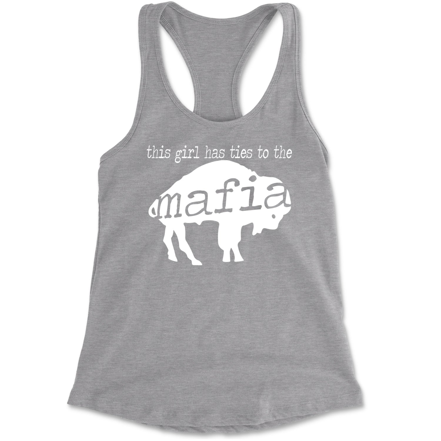 This Girl Has Ties To The Bills Mafia Racerback Tank Top for Women Heather Grey