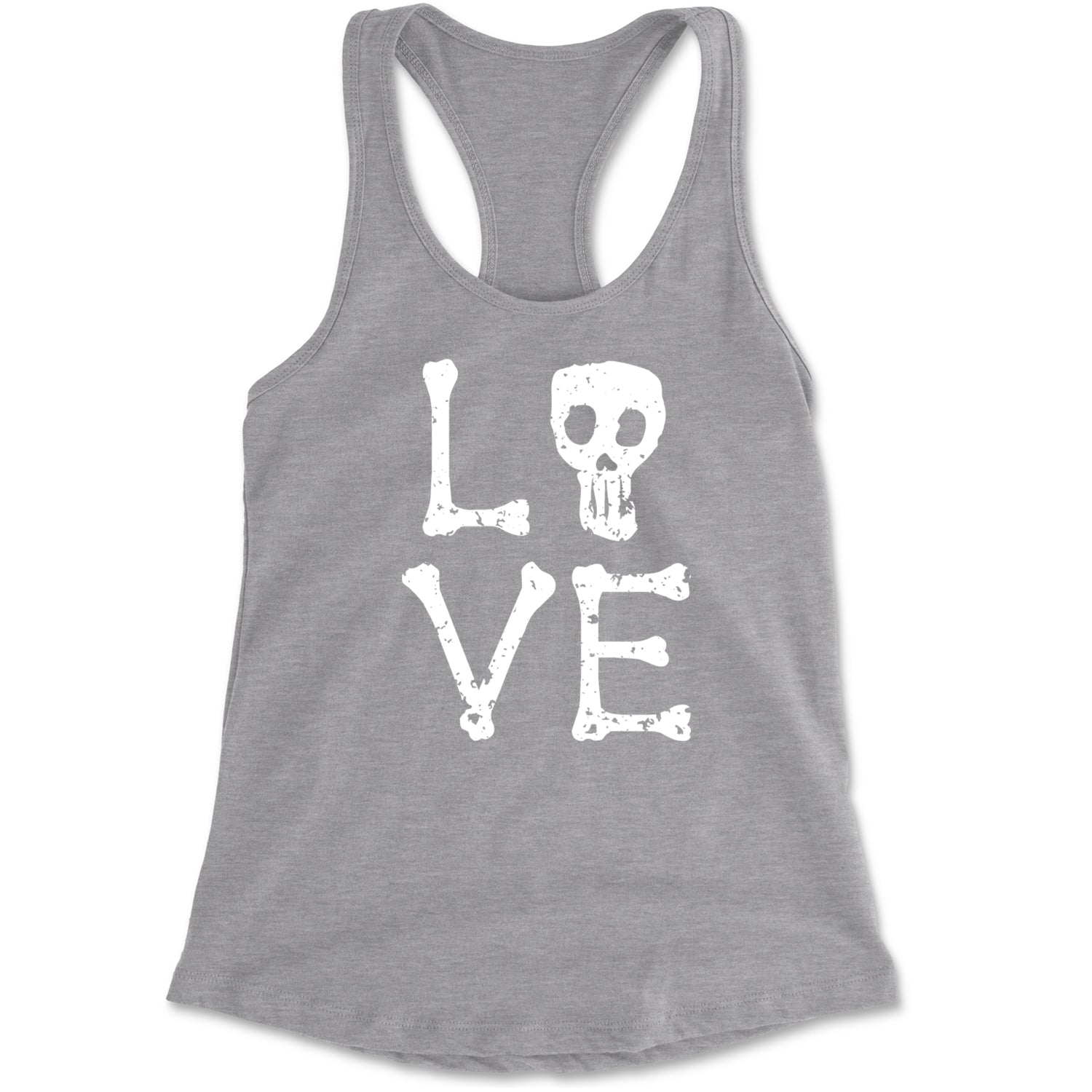 Love Skeleton Bones Racerback Tank Top for Women Black