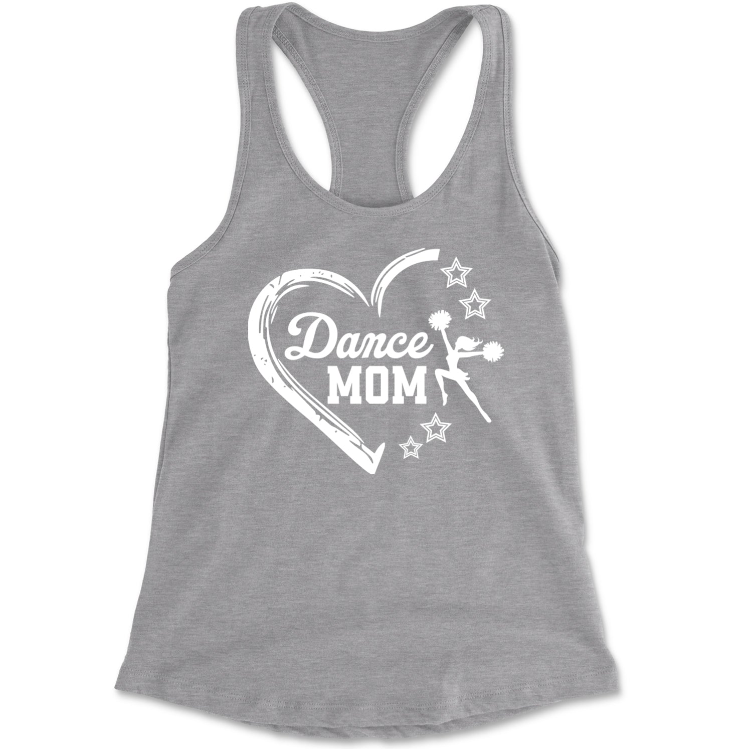 Heart Dance Mom Love Racerback Tank Top for Women Black