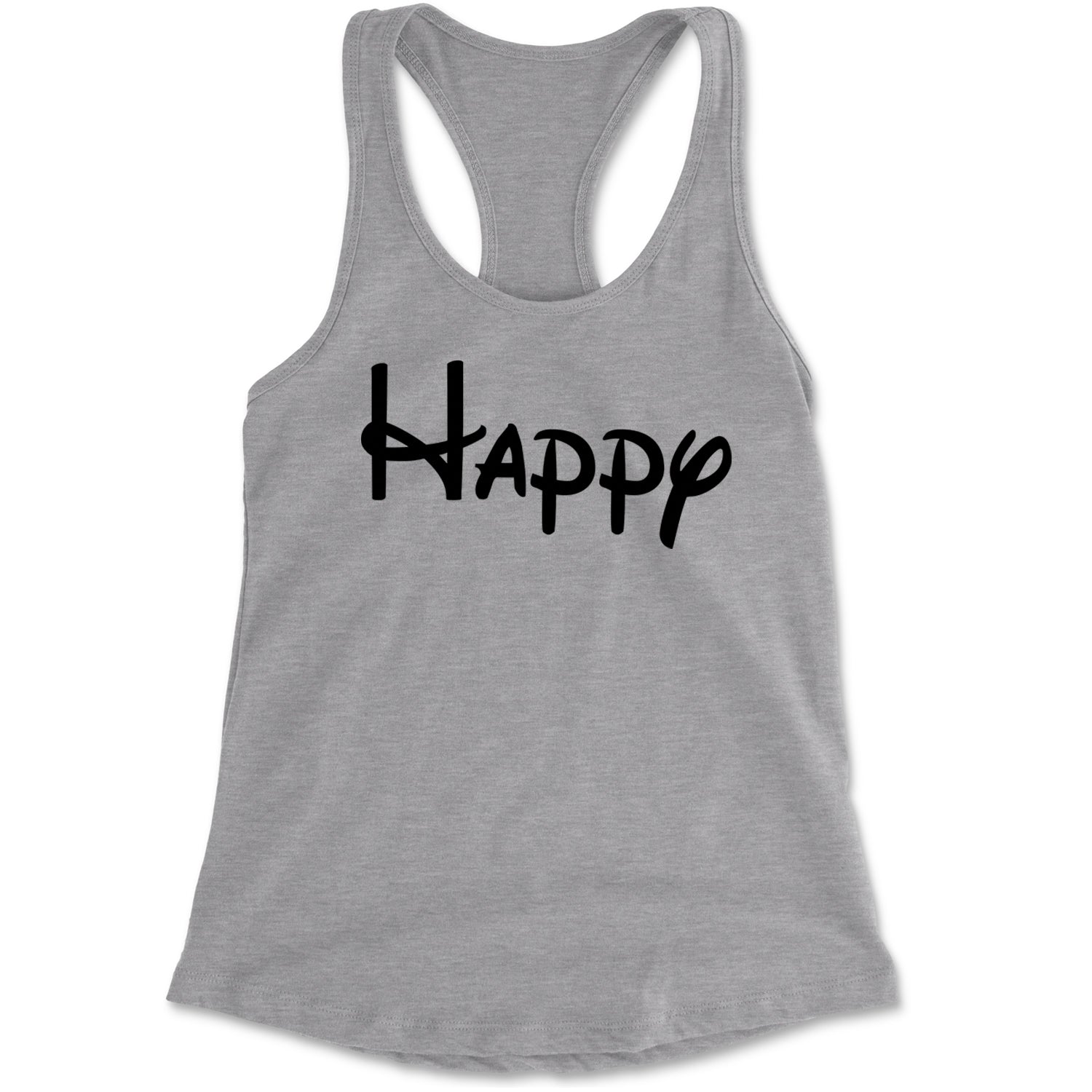 Happy - 7 Dwarfs Costume Racerback Tank Top for Women Heather Grey