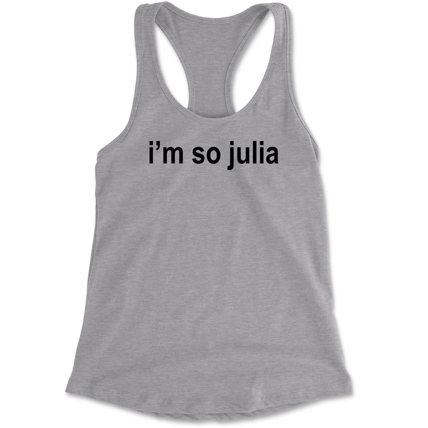 I'm So Julia Brat Green Racerback Tank Top for Women Heather Grey