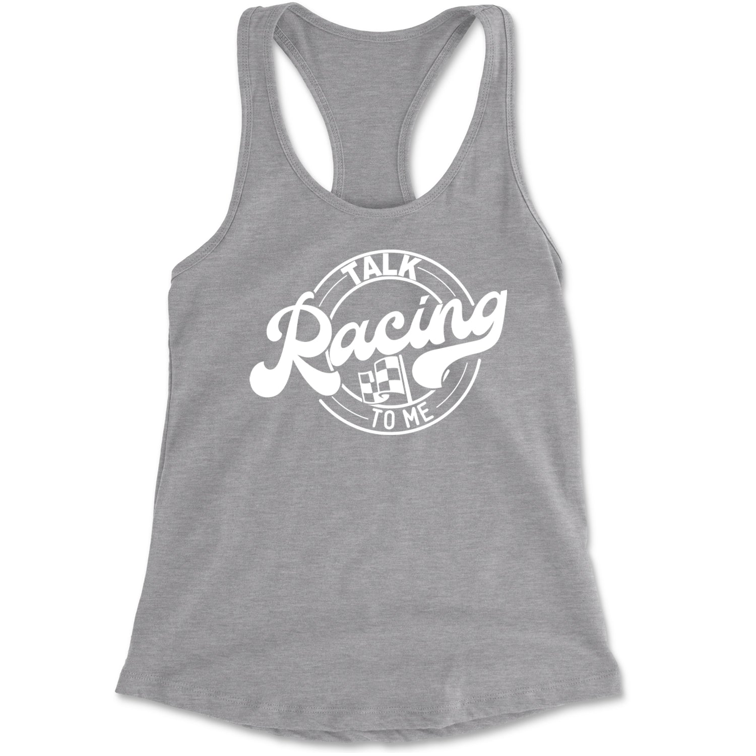 Talk Racing To Me Racerback Tank Top for Women Black