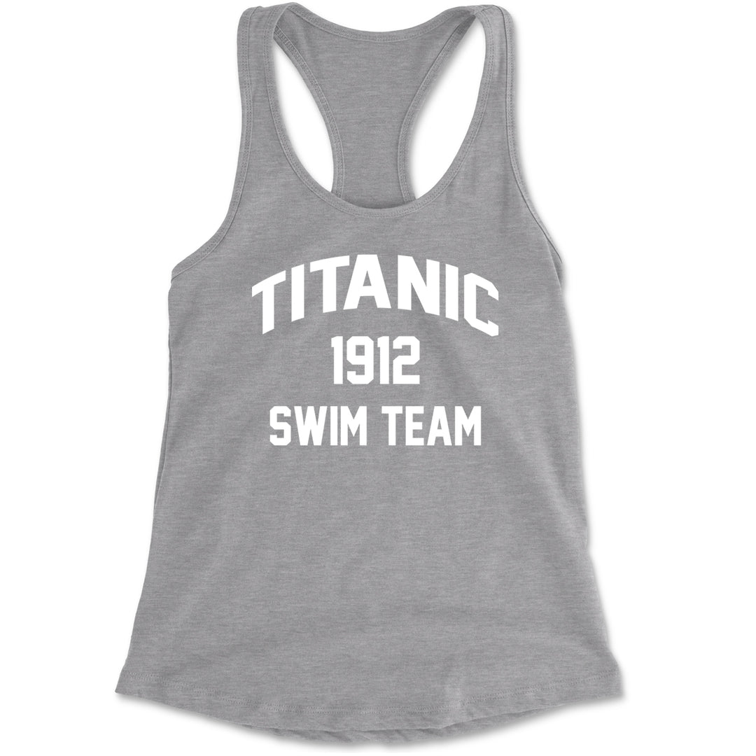 Titanic Swim Team 1912 Funny Cruise Racerback Tank Top for Women Heather Grey