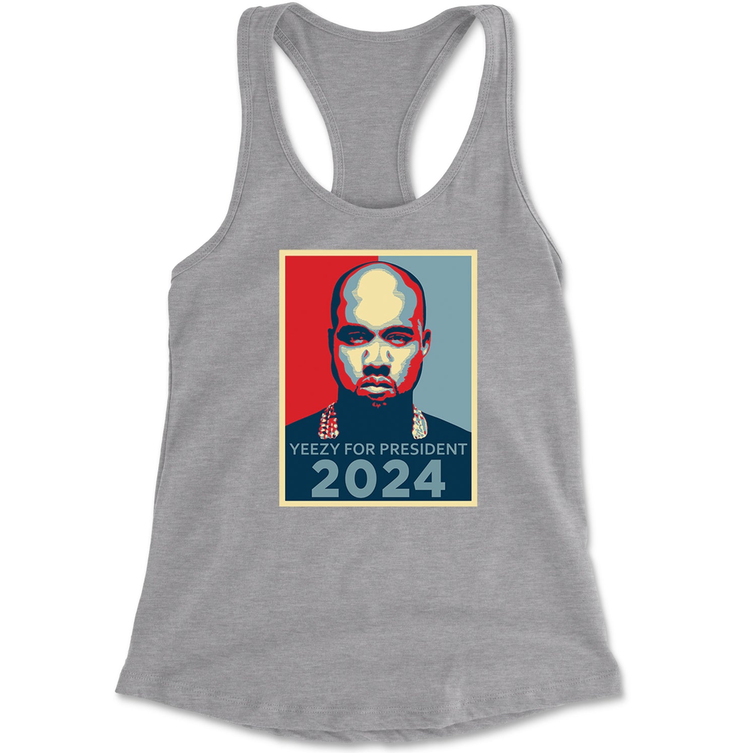 Yeezus For President Vote for Ye Racerback Tank Top for Women Heather Grey