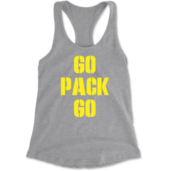 Go Pack Go Green Bay Racerback Tank Top for Women Heather Grey