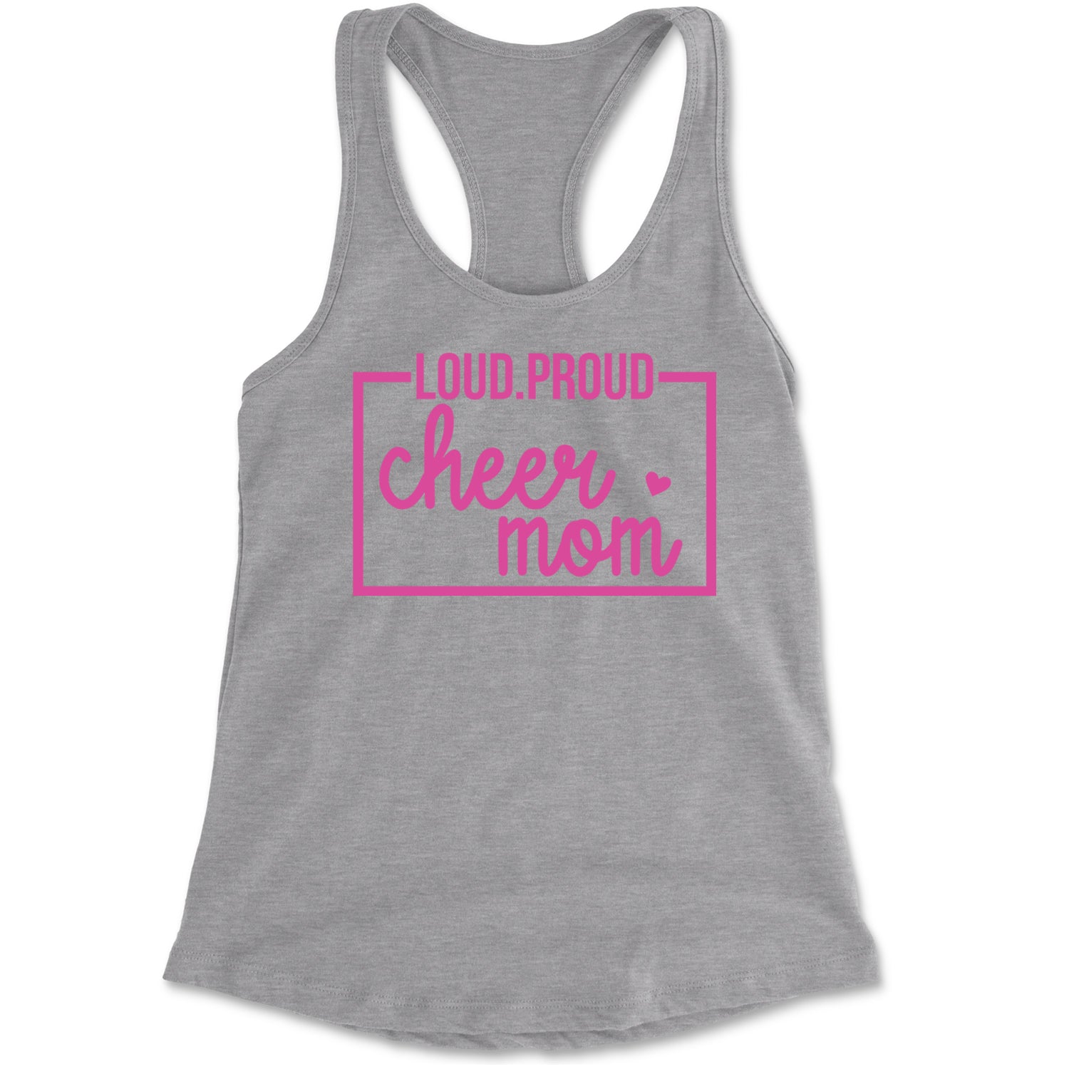 Loud Proud Cheerleader Mom Racerback Tank Top for Women Black