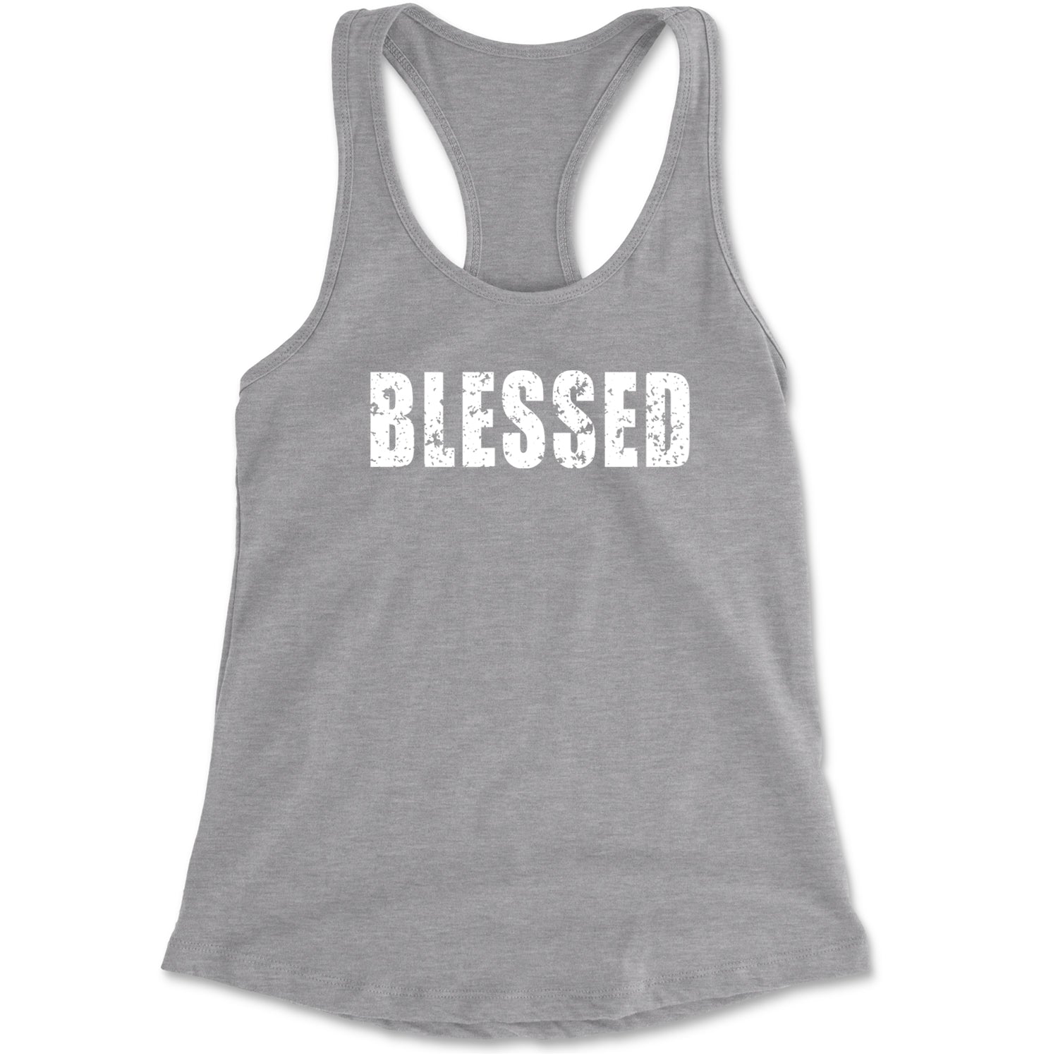 Blessed Religious Grateful Thankful Racerback Tank Top for Women Black