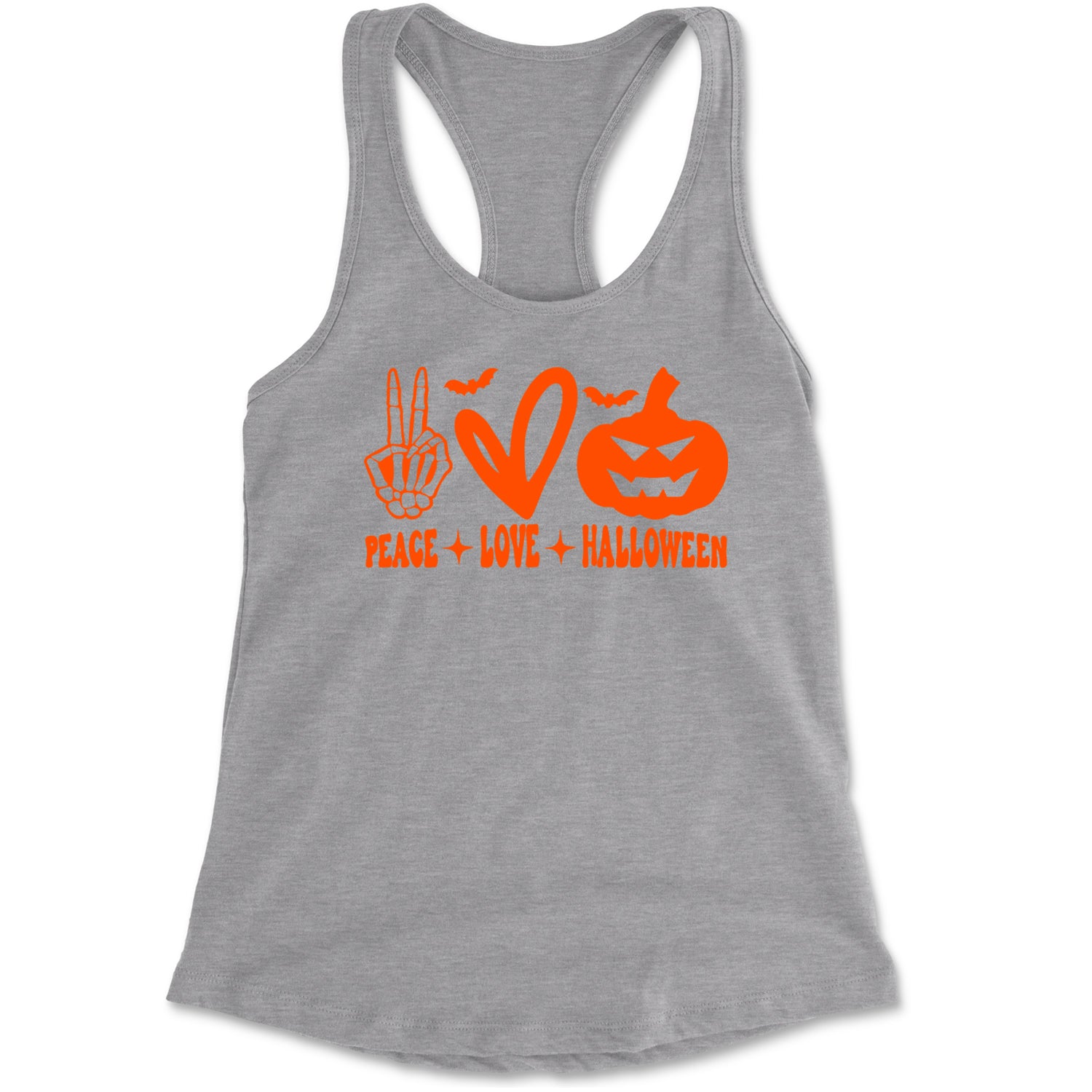 Peace, Love and Halloween Racerback Tank Top for Women Black