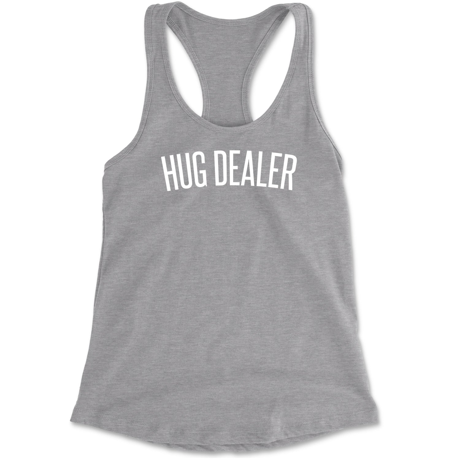 Hug Dealer Funny Hug Lover Racerback Tank Top for Women Heather Grey