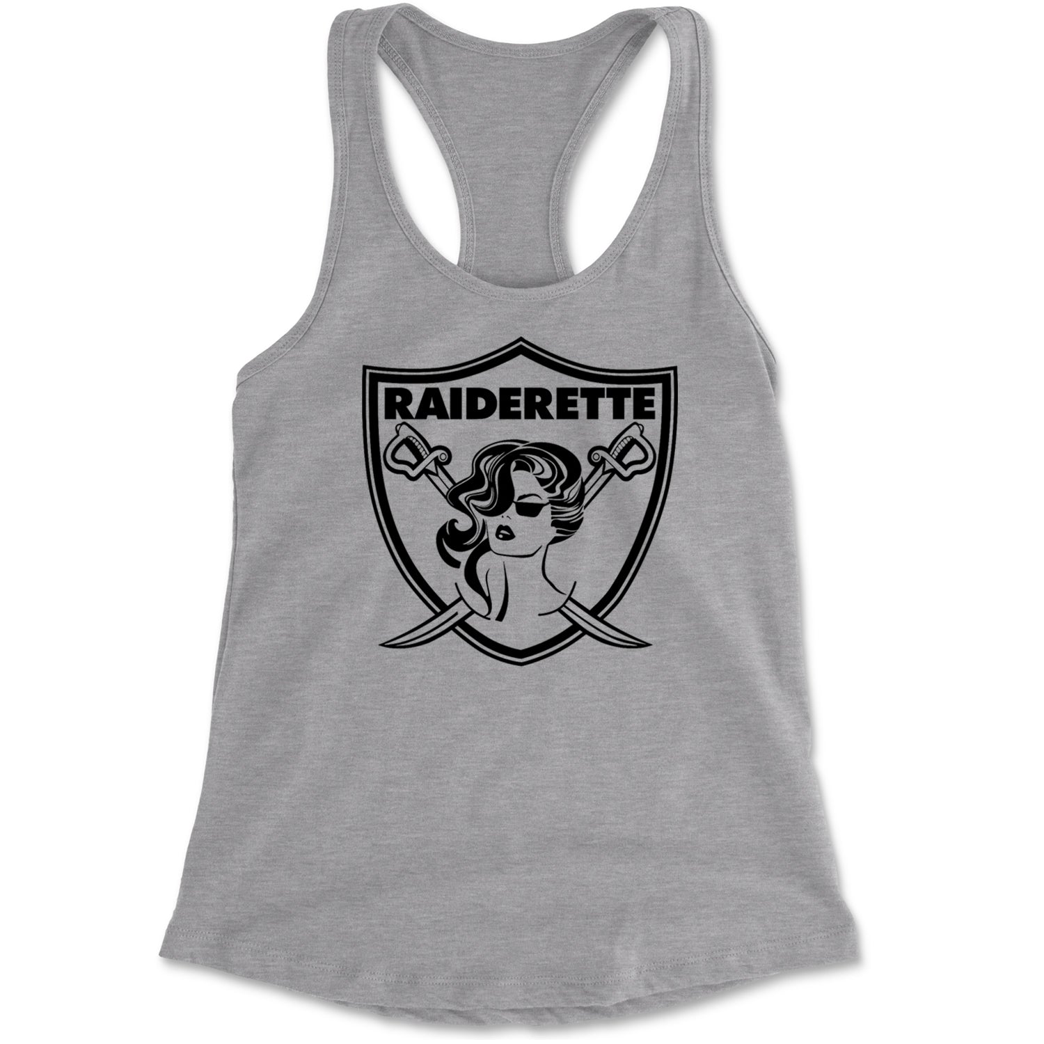 Raiderette Football Gameday Ready Racerback Tank Top for Women Heather Grey