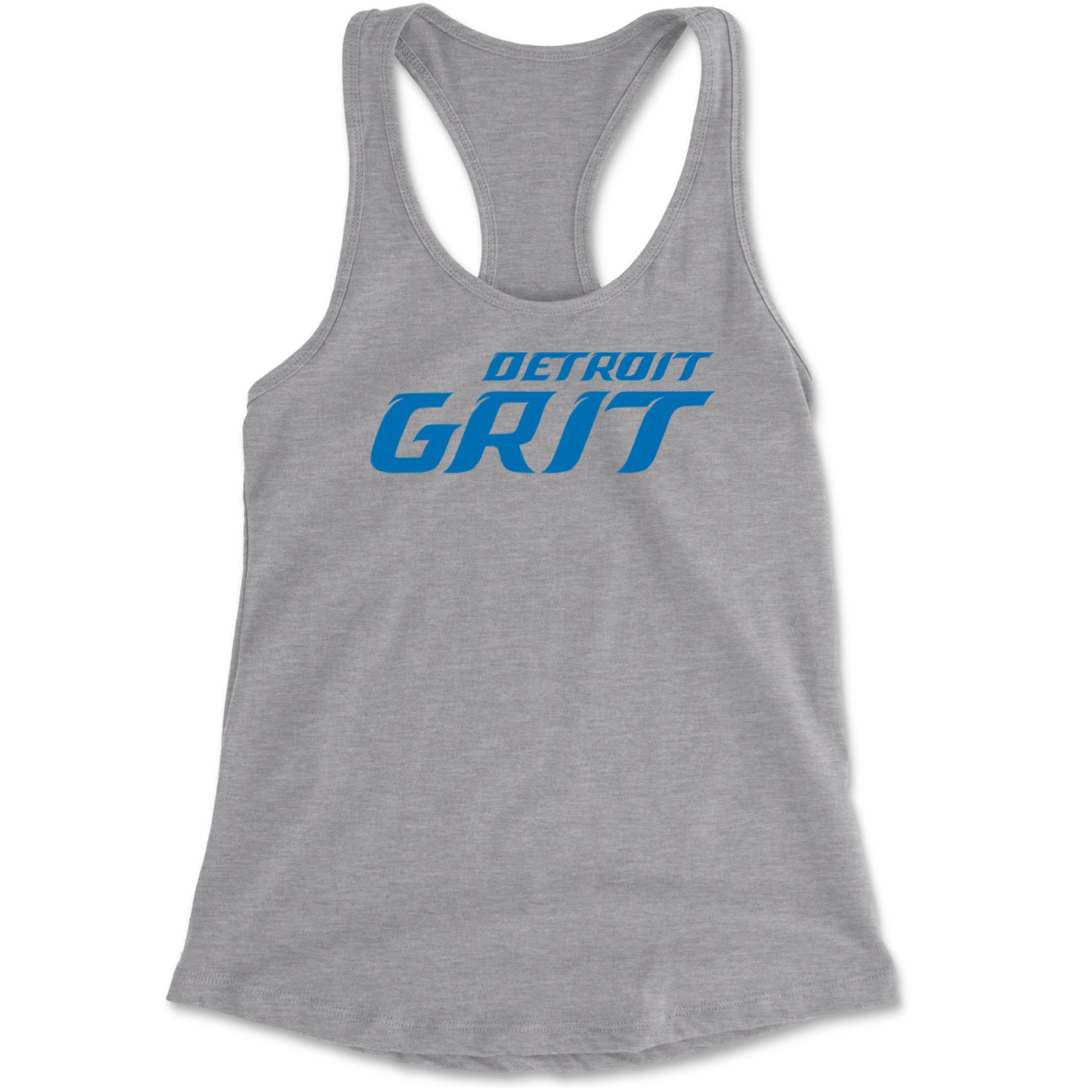 Grit Detroit Football Hard Knocks Racerback Tank Top for Women Heather Grey