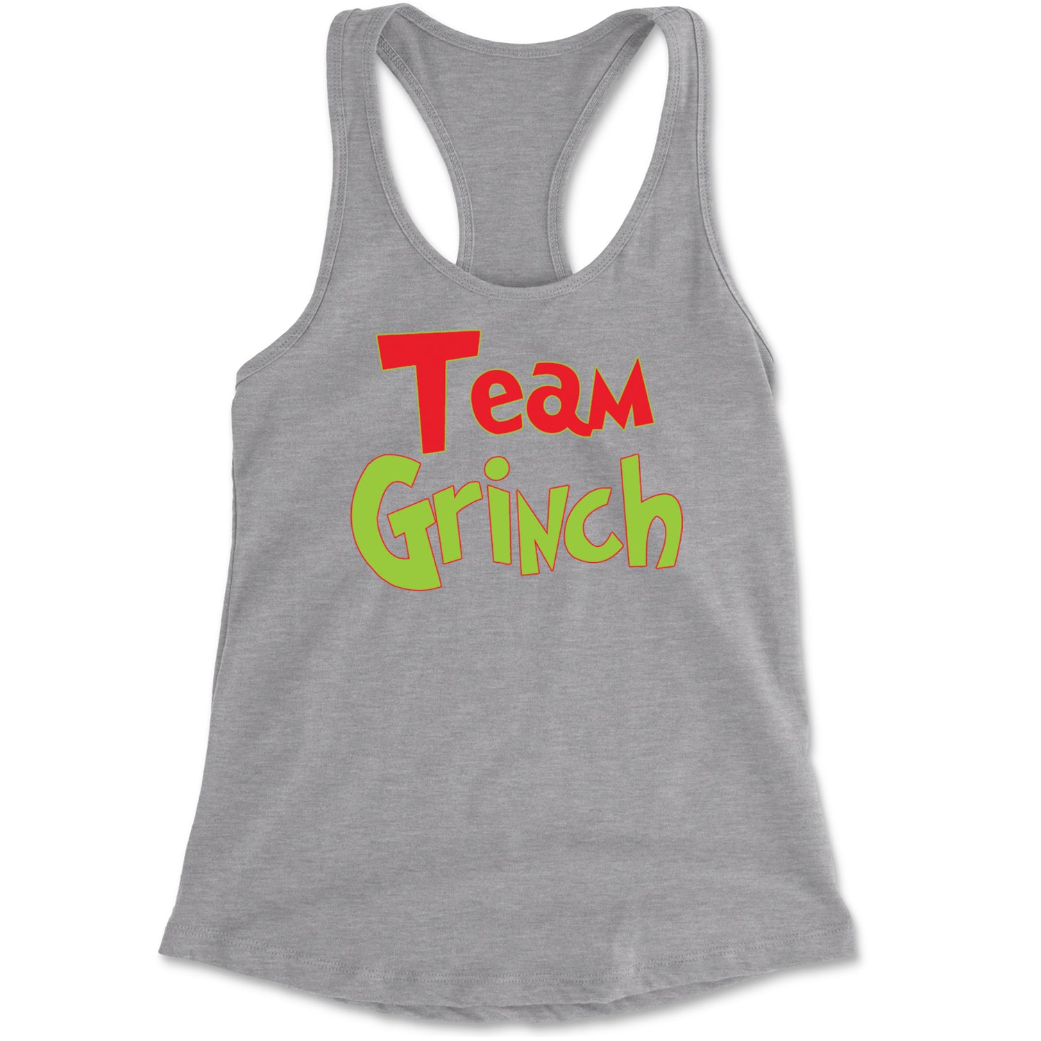 Team Gr-nch Jolly Grinchmas Merry Christmas Racerback Tank Top for Women Heather Grey