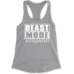 Activated Beast Mode Workout Gym Clothing Racerback Tank Top for Women Heather Grey