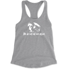 We Do Not Eat Our Allies Fourth Wing Basgiath Racerback Tank Top for Women Heather Grey
