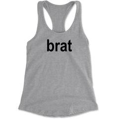 Brat lime green text graphic on Women's Lightweight Racerback Tank with scoop neck and racerback