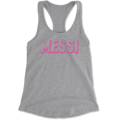 Messi OUTLINE Miami Futbol Racerback Tank Top for Women Heather Grey