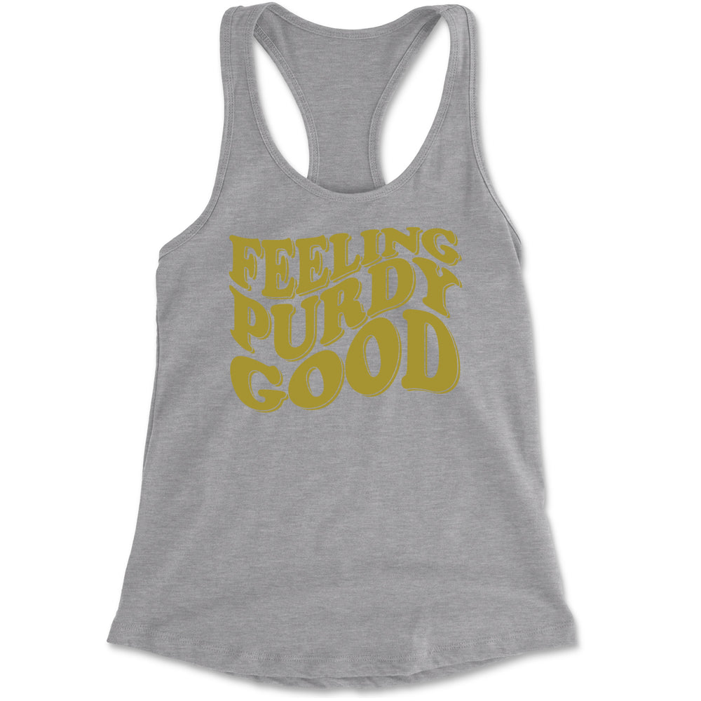 Feeling Purdy Good San Francisco Racerback Tank Top for Women Heather Grey