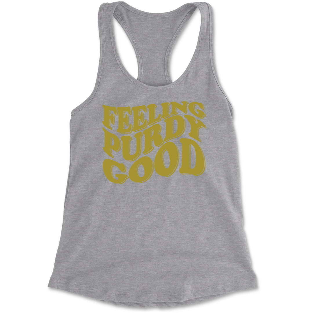 Feeling Purdy Good San Francisco Racerback Tank Top for Women Heather Grey