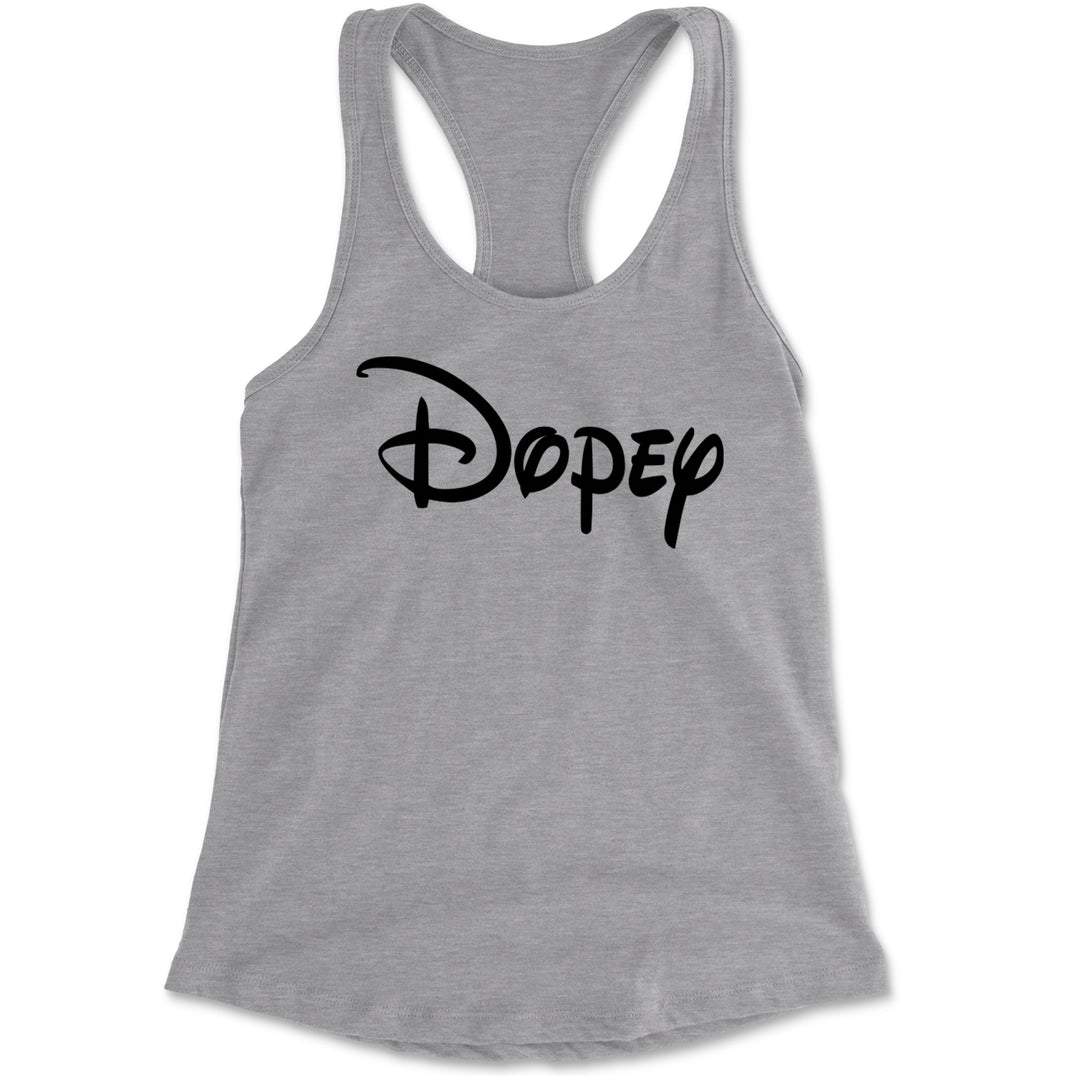 Dopey - 7 Dwarfs Costume Racerback Tank Top for Women Heather Grey