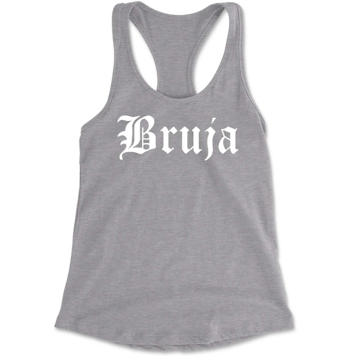 Bruja Gothic Spanish Witch Racerback Tank Top for Women Heather Grey