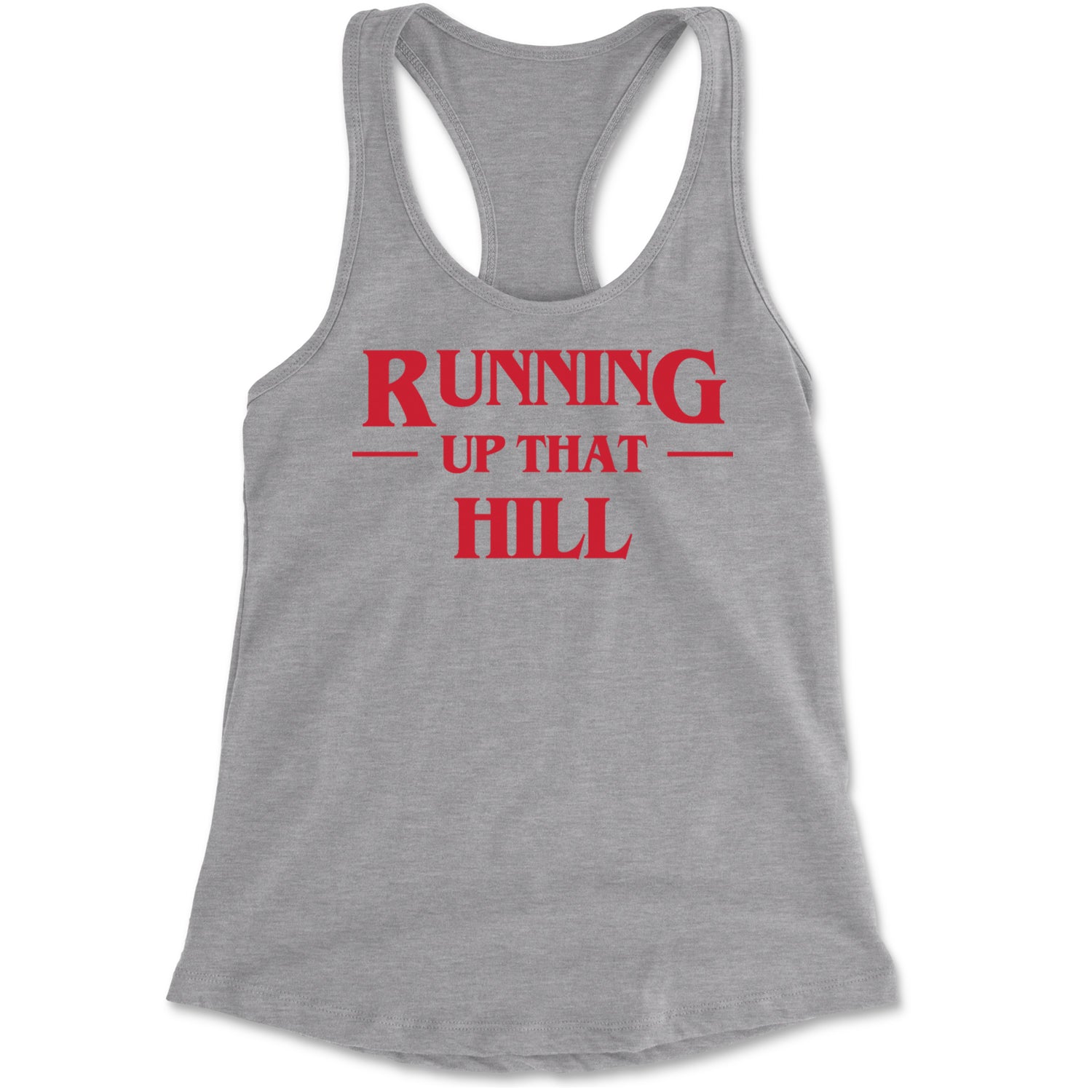 Running Up That Hill Racerback Tank Top for Women Heather Grey