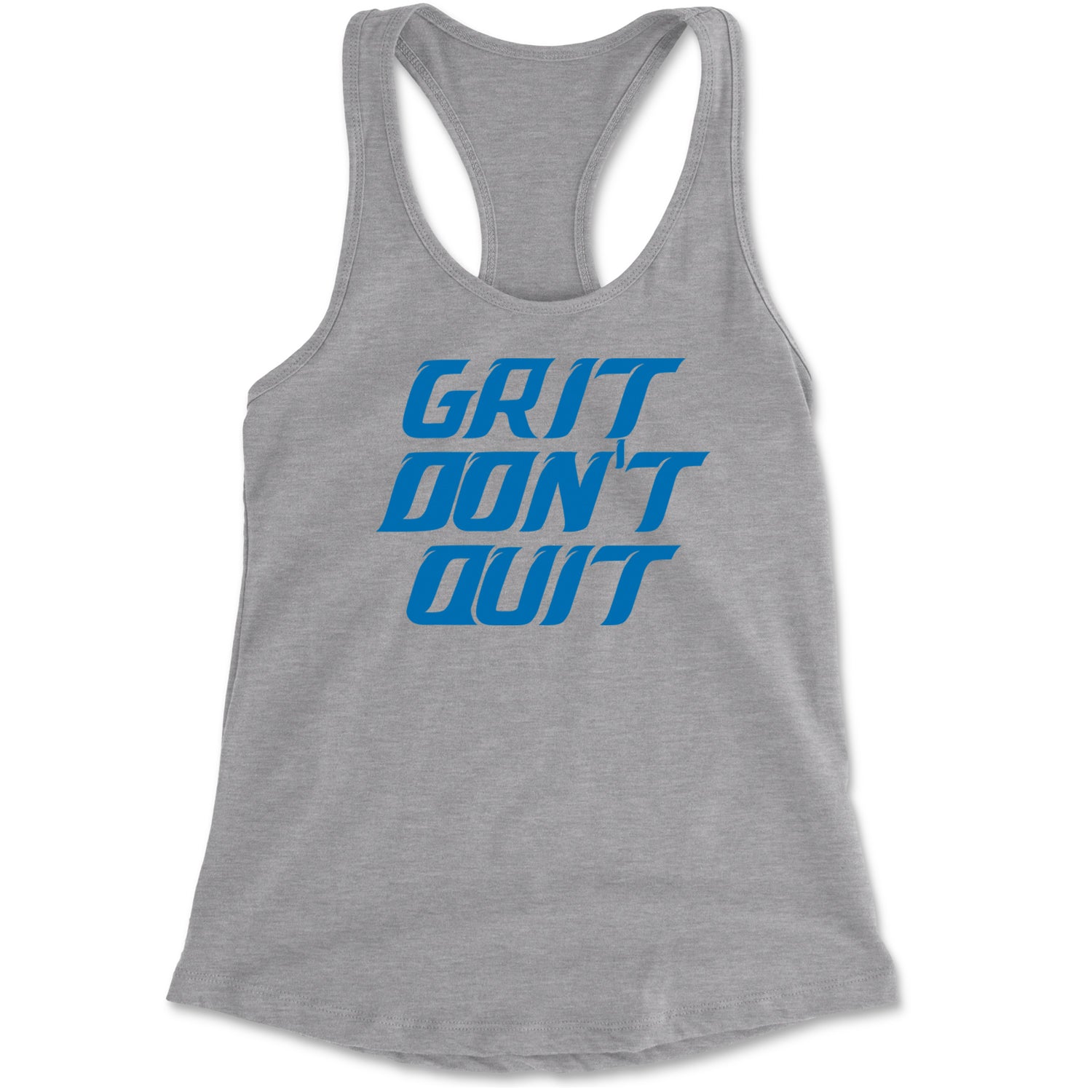 Grit Don't Quit Detroit Grit Racerback Tank Top for Women Heather Grey