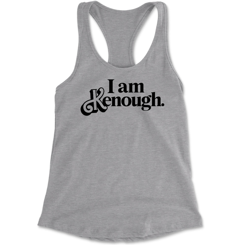 I Am Kenough Barbenheimer Racerback Tank Top for Women Heather Grey