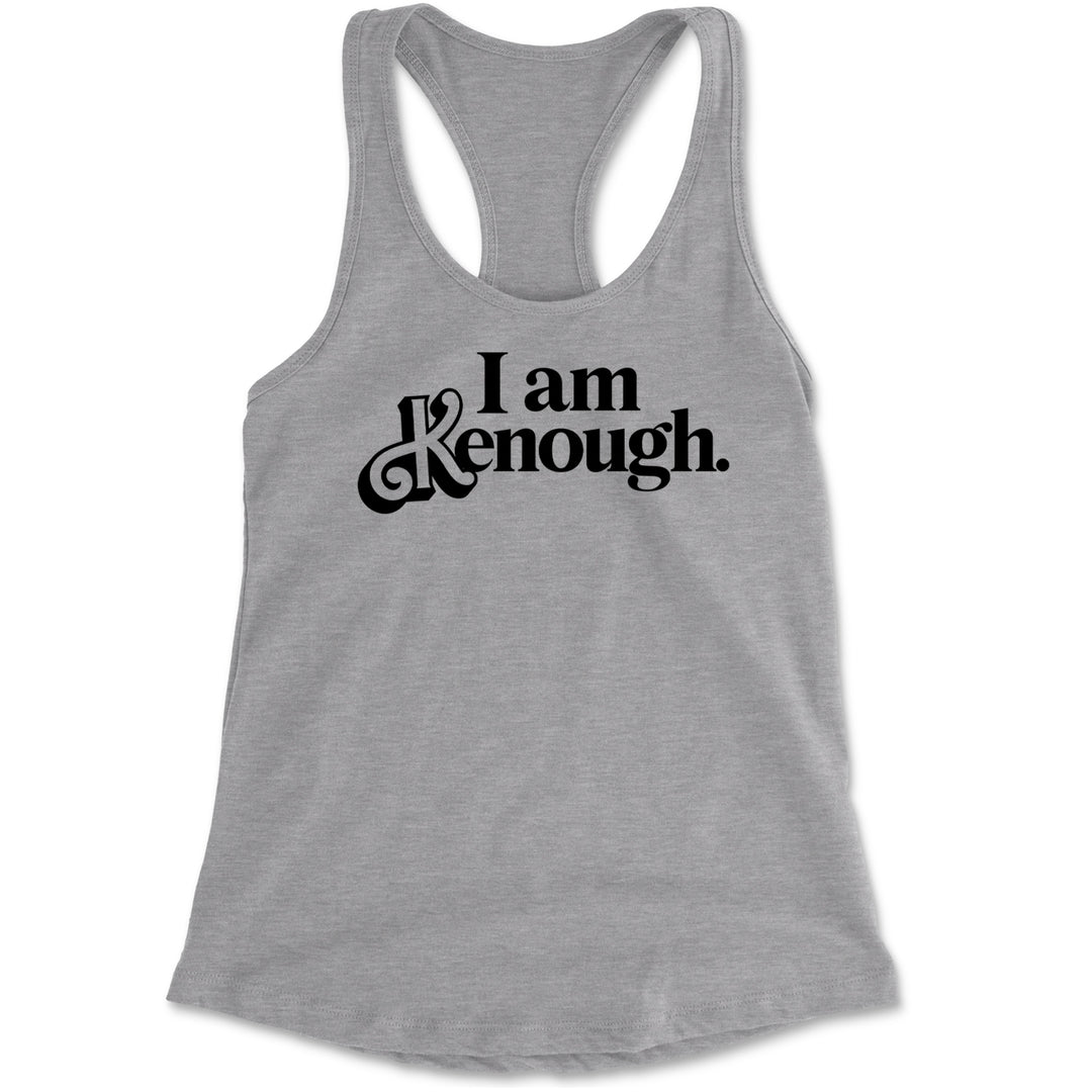I Am Kenough Barbenheimer Racerback Tank Top for Women Heather Grey