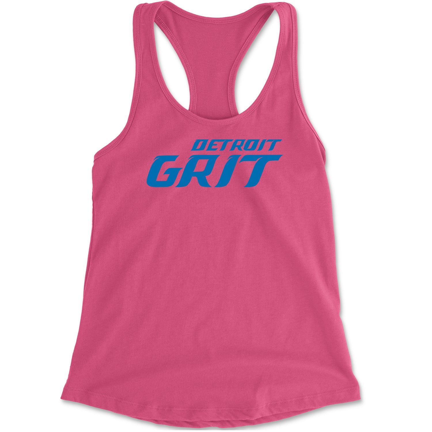 Grit Detroit Football Hard Knocks Racerback Tank Top for Women Hot Pink